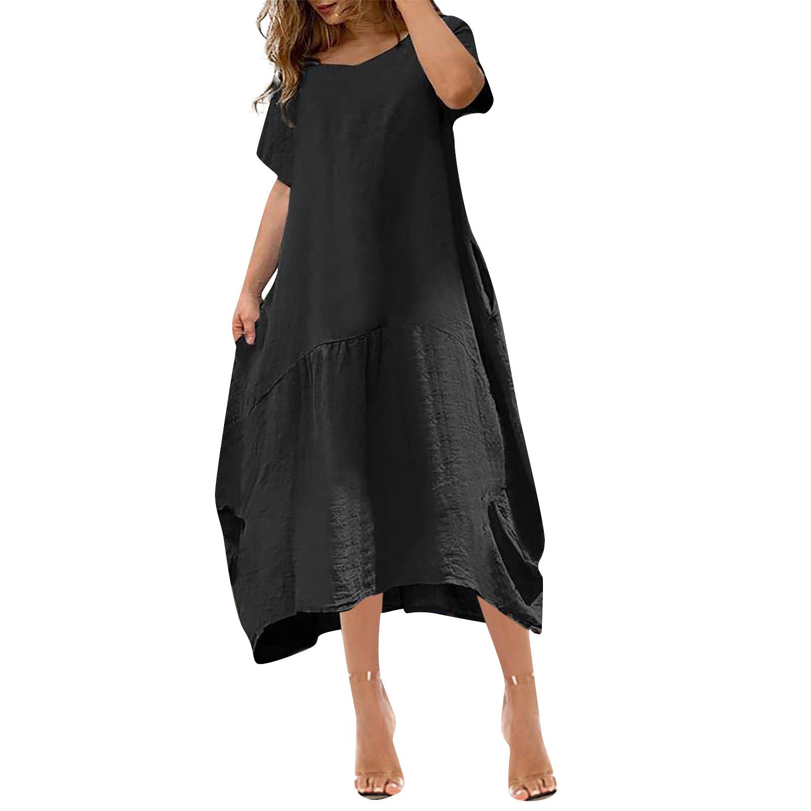 Женские платья Платье с коротким рукавом Женское платье Платье макси больших размеров — фото 5