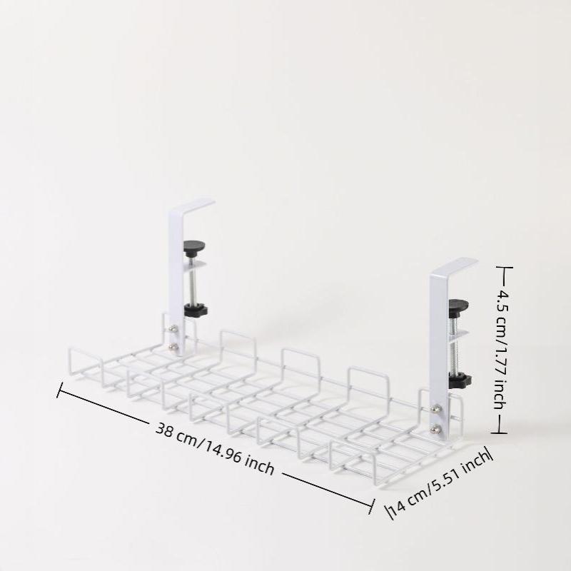 Under Desk Cable Management Tray No Drill Easy Clean Metal Cable Organizer for Home Office Small Business Desk Wire Storage