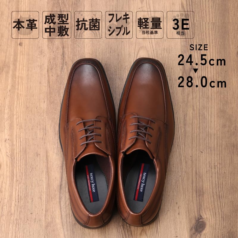 [Texcy Luxe] Zakenschoenen, Echt Leer, TU-7769, Heren, Bruin, 26,0 cm