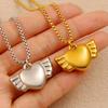 Korean Wing Heart Pendant Necklace, 18K Gold Stainless Steel Clavicle Chain, Trendy Internet Celebrity Style Jewelry