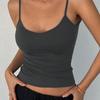 Women Backless Cami Crop Top Summer Solid Color Casual Sleeveless Top Streetwear Y2K Clothes