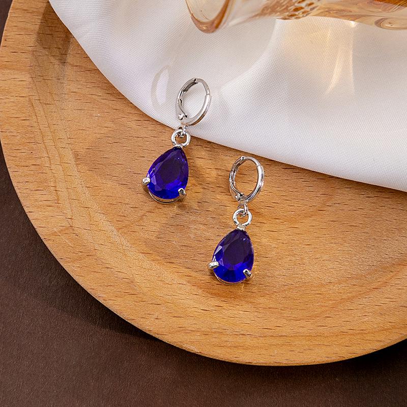 Retro Ethnische Katzenauge Wassertropfen Liebesherz Hängeohrringe