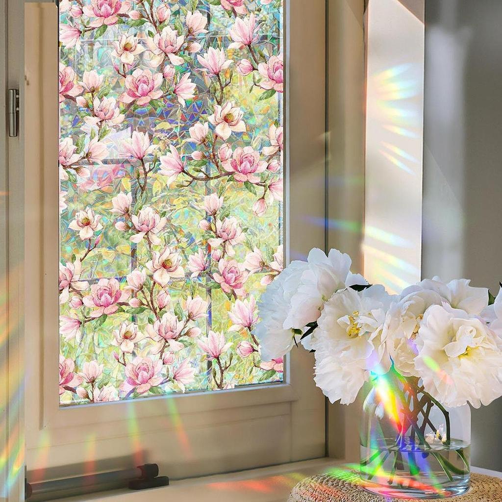 Flower Window Cling Glass Sticker Decal Privacy Film Christmas Static Summer for Farmhouse