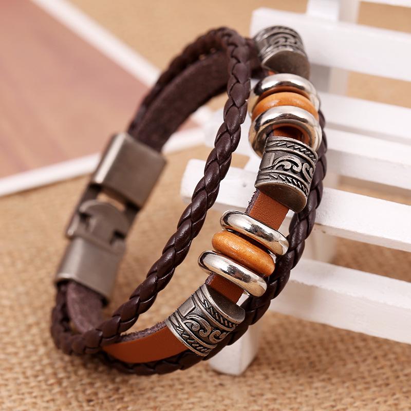 European & American Woven Cowhide Bracelet - Double Eleven Hot-Selling Jewelry