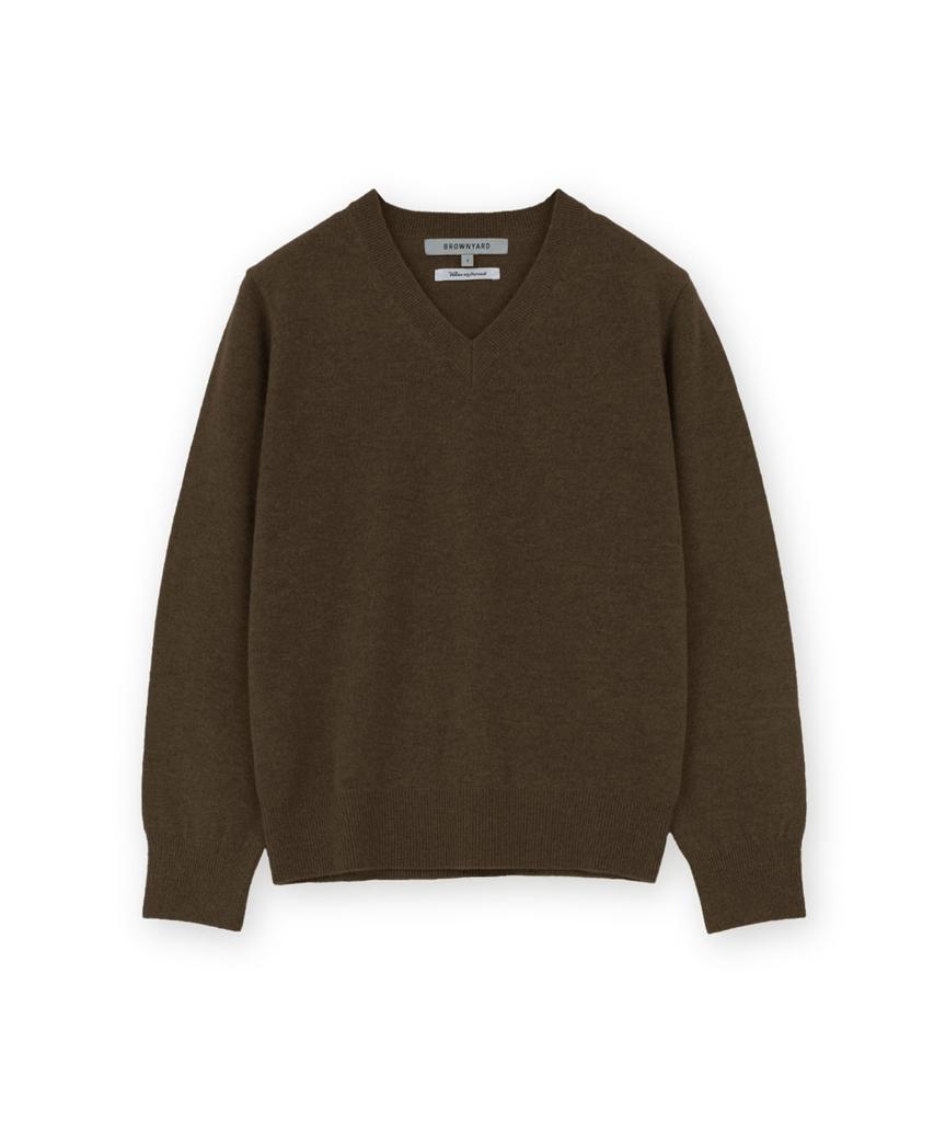 Beulaunyadeu W Extra Super Fine V-Neck Knit, Brown