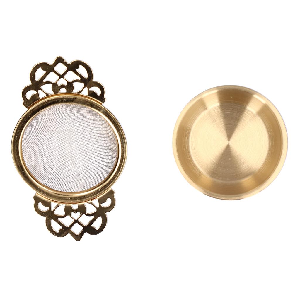 Stainless Steel Tea Strainer Loose Leaf Tea Infuser Filter Double Ear Kitchen Gadget