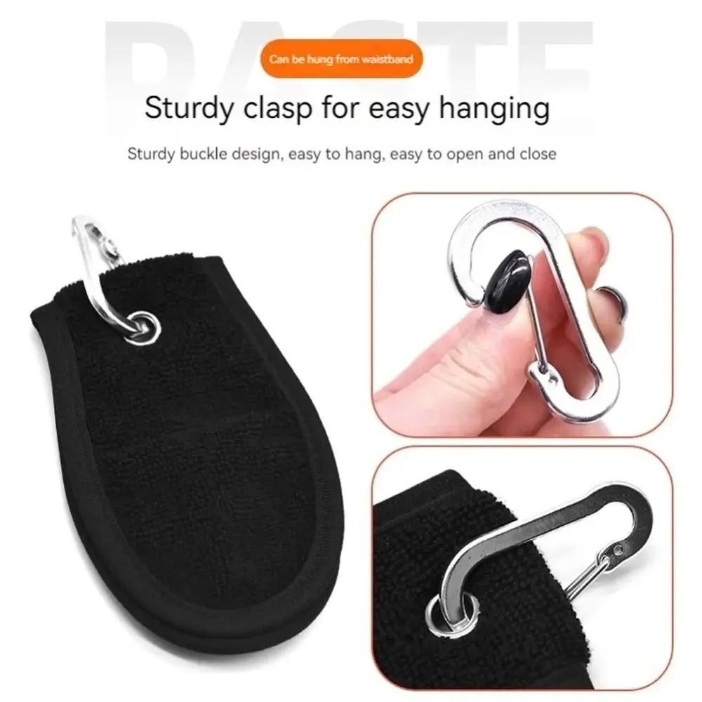 Soft Microfiber Golf Ball Cleaning Towel Water Absorption with Carabiner Hook Golf Wipe Cloth Portable Golf Cleaning Tools