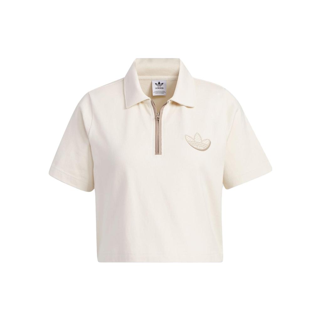 Adidas Originals Trefoil Logo Sportswear Polo Shirt Women Tops White IN1034