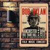 Bob Dylan Free Trade Hall 1966 Concert Metal Tin Sign   Retro Music Poster Wall Art Vintage Iron Decor for Home Bar Office