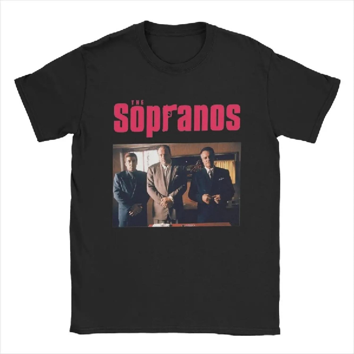 

Повсякденна футболка The Sopranos для чоловіків, бавовняні футболки з круглим вирізом, футболки з коротким рукавом з фільму, унікальний одяг L чорний