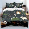 Cartoon Dinosaurs And Plant Patterns Print Bedding Set 1 Duvet Cover 2 Pillowcases For Adult And Children Luxury Gift Full Size