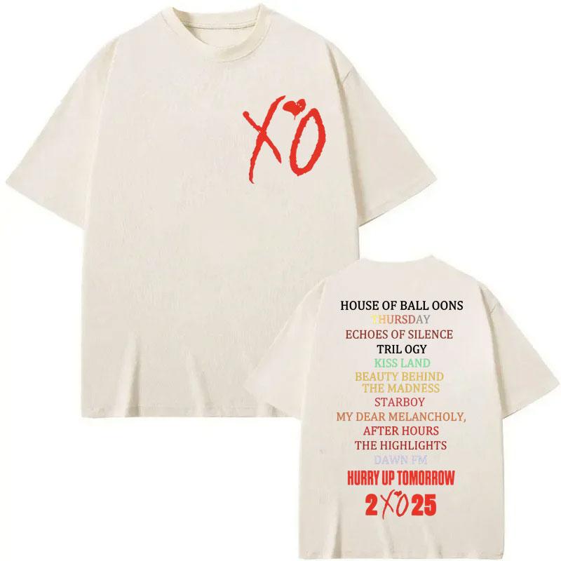 Rapper The Weeknd Tour 2025 Tričko Hudební Album Merch Trička Pánské Dámské Y2k Oblečení Móda Hip Hop Trička Streetwear