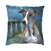 Luury Greyhound Cushion Cover  Soft Whippet Sihthound Dog Pillow Case for Sofa Car Square Pillowcase DecorationWhite,(9)