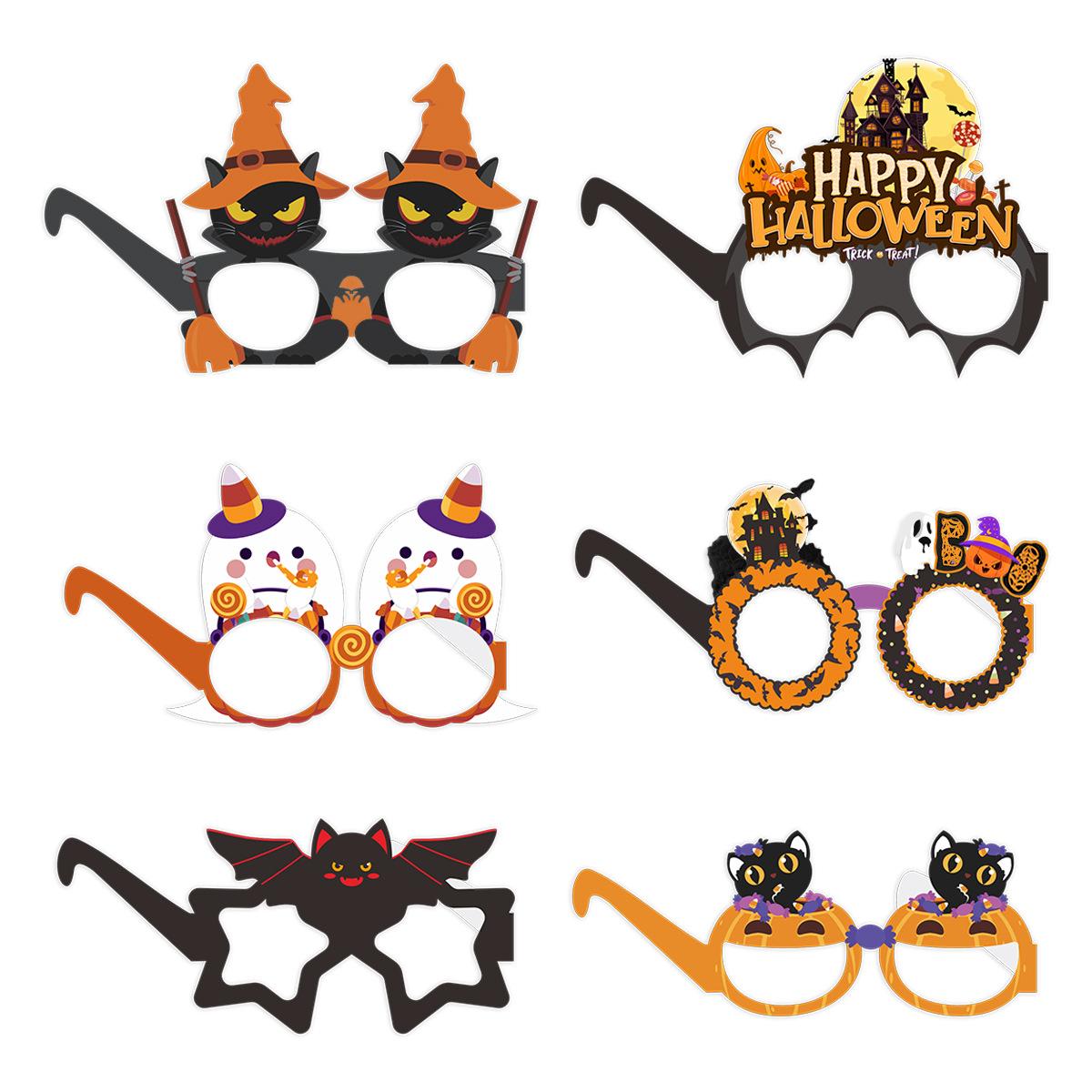 Halloween Ghost Costume Party Decoration Party Hat Pumpkin Ghost Funny Glasses Photo Props One size