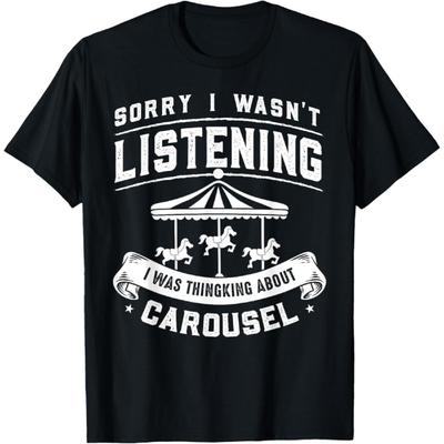 Carousel Horse Tornado Carnival Ride Amusement Park T-Shirt(4)