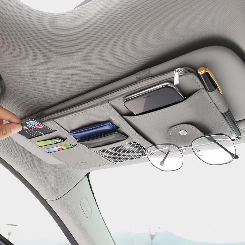 Multi-Function Car Visor Organizer: Glasses, Card, and ID Clip Holder