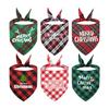 Dogs Checkered Scarf Pet Plaids Neckerchief Holiday Bandana Party Accessories