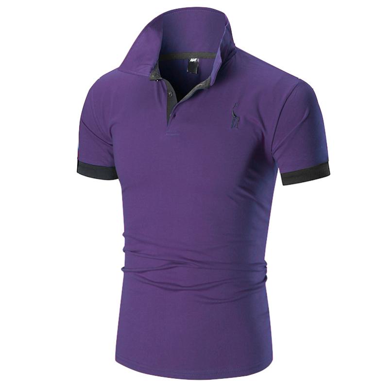 10 Colori Qualità di Marca Cotone Polo Uomo Ricamo Polo Camicia Giraffa Uomo Casual Patchwork Top Maschili