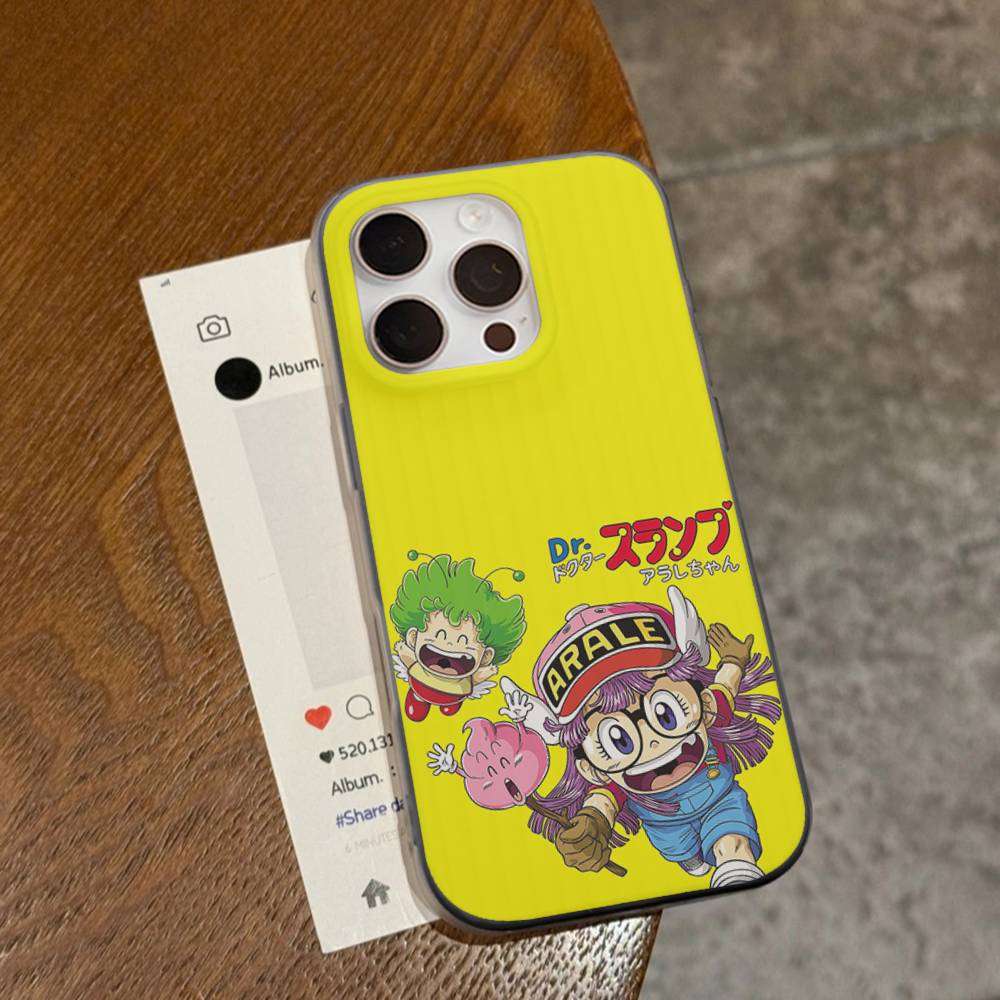Cartoon Dr Slump Arale Phone Case For IPhone 17 16 15 14 13 12 11 Pro Max Plus Corrugated Bumper Back Cover Shell