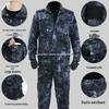 Men's Black Python Pattern Camouflage Workwear Set - Wear-Resistant Labor Protection for Spring and Autumn