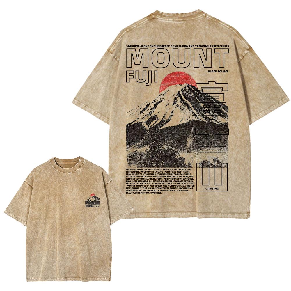 T Mount Fuji T Shirt Japanese Streetwear Vintage Japanese Poster Tee Minimalist Fuji Graphic Unisex Cotton Tee YK Japan S