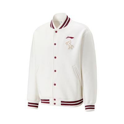 Serie Badminton Li Ning Collo Baseball Motivo a Lettere Ricamato Giacca per Coppia Giacca Unisex AFDWJ89-2