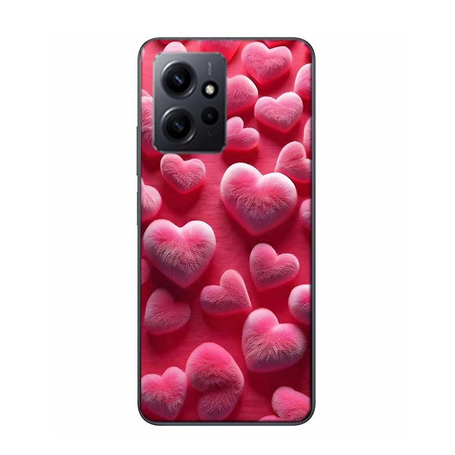 Furry Heart Phone Case For Redmi Note 14 15 Pro 5G 13 12 Pro Plus 11 11T 11E 11S 10 Pro 10S 9 9S Cover Cell Clear TPU Capa Compa
