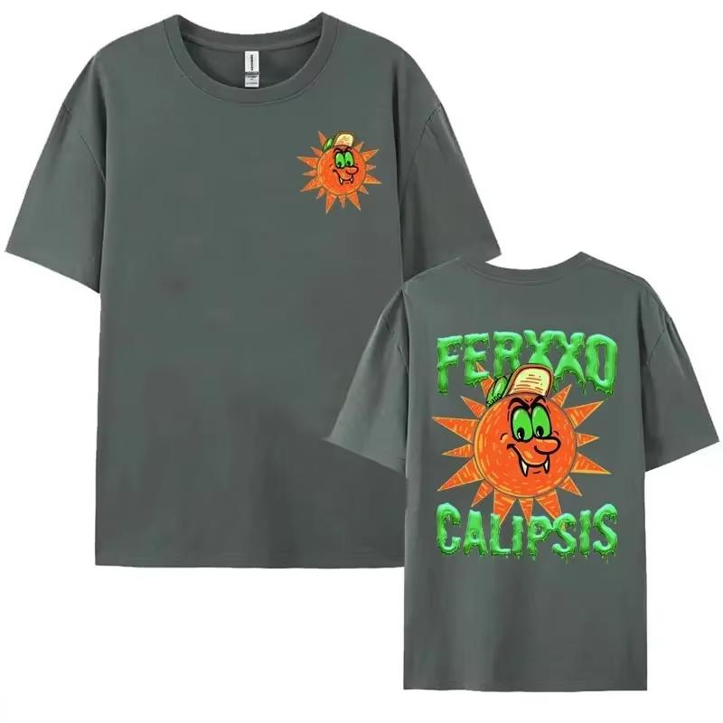 Rapper Feid Ferxxocalipsis World Tour Men's Women's Oversized Harajuku Hip Hop Style T Shirts Summer T-shirt Unisex