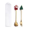 Christmas Cartoon Snowman Spoon & Fork Set - Cute Dessert Cutlery Gift