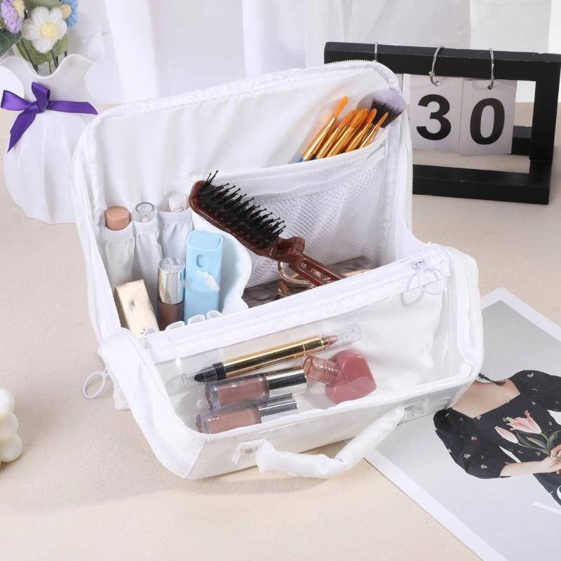 Grote capaciteit Draagbare Cosmetische Tas Verticale Bureauopslag Multifunctionele Cosmetica Opbergtas Schrijfwaren Pennen Opbergtas