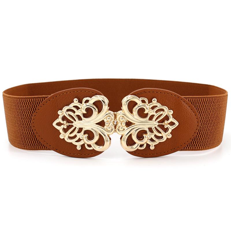 

Ретро придворный пояс, широкий пояс-корсет, женский узор, пара пряжек, эластичный пояс на талию и платье, доступны три размера. 65cm верблюд