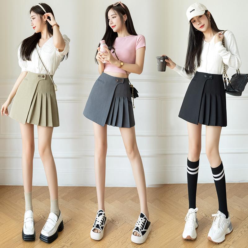 Summer New Korean A-line Skirt Shorts Pleated Clothes Versatile for Women