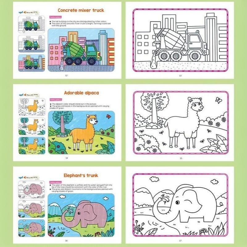 Children's Animal Coloring Books Parent-child Interactive Early Education Toy for Boys Girls Preschool Learning