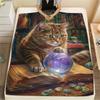 1 Peça Manta de Flanela com Estampa de Desenho Animado, Alta Qualidade Confortável para Todas as Estações, Decoração de Casa, Calor e Conforto, Perfeita para Presente de Natal Aniversário