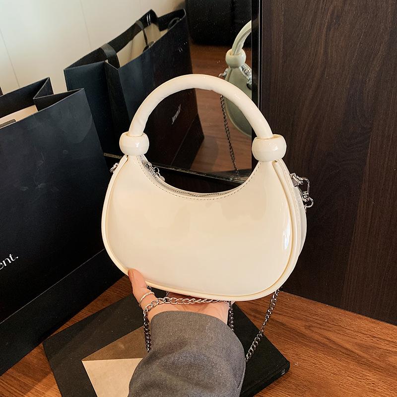 Handbag simple fashion versatile shoulder messenger bag new high-end fashion glossy bag women's bag