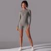 Tuta Sportiva da Yoga a Manica Lunga con Zip per Donna, Tuta da Palestra Push Up, Abbigliamento per Allenamento Fitness Sportivo, Body Elasticizzato, Set Yoga