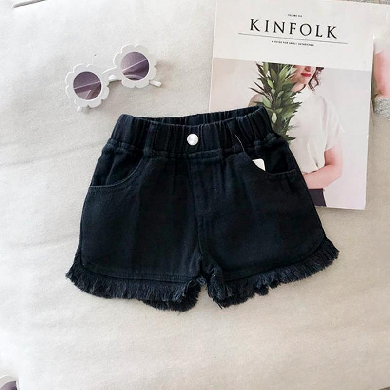 Summer New Children Clothing Solid Color Baby Girls Pants Casual White Jeans Shorts Kids Toddler Jeans Shorts