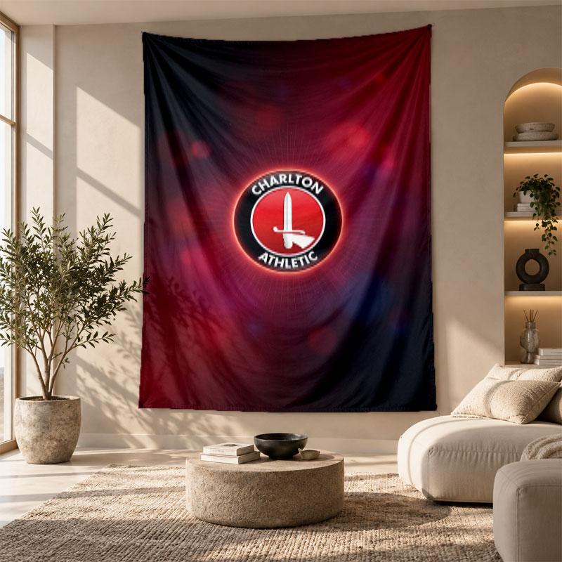 Dekorativer Wandteppich, Charlton Athletic FC Aufdruck Wandkunst, Leichte Wanddekoration Für Schlafzimmer Hintergrund