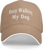Busy Walking My Dog Baseball Cap Polyester Adjustable Outdoor Casual Hat for Men Women