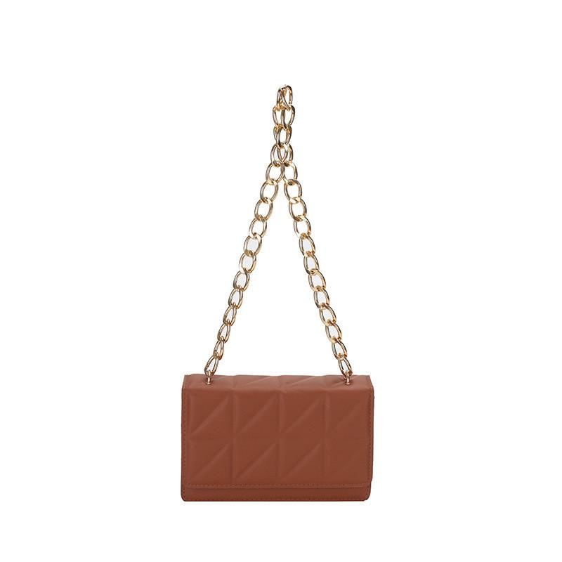 Stylish Women's Pu Quilted Chain Shoulder Bag In Chic Candy Colors Compact Urban Design