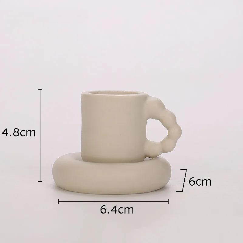 Креативные подсвечники в форме чайной чашки, керамические подсвечники-чайные чашки, настольное украшение, аромаконтейнер для восковых таблеток, домашний аромадиффузор