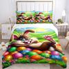 3pcs Easter Bunny Bedding Set - Includes One Quilt Cover and Two Pillowcases (No Core) - Festive Gift for Bedroom and Guest Room Decoration