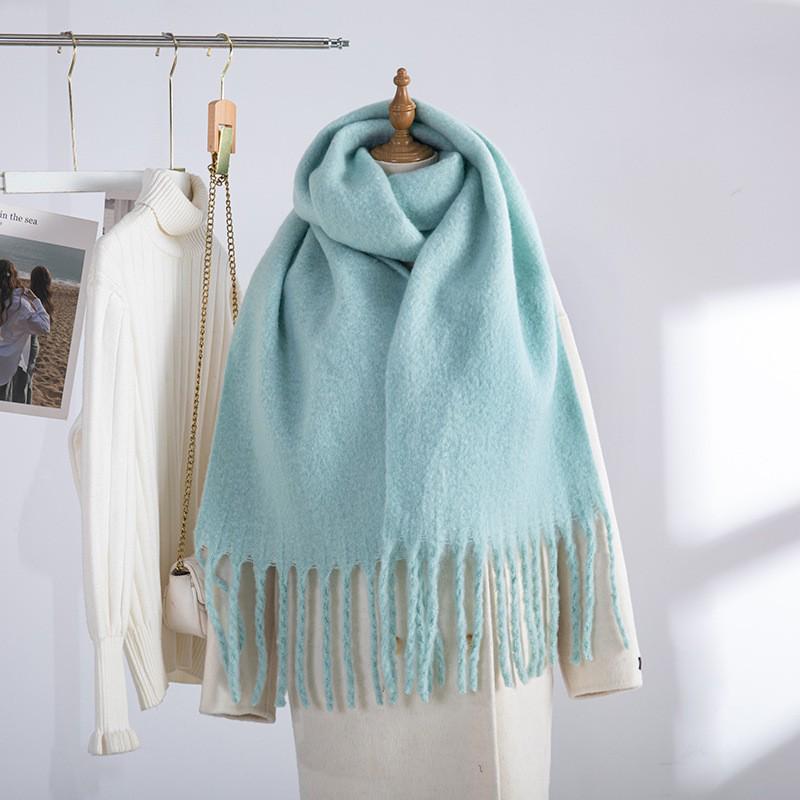 Women's European and American Style Long Fringe Mohair Scarf - Warm Autumn/Winter Shawl & Neck Warmer