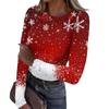Women's  And Winter Slim Bottom T-shirt Fashion Casual Christmas Printed Round Neck Pullover Long Sleeve Top