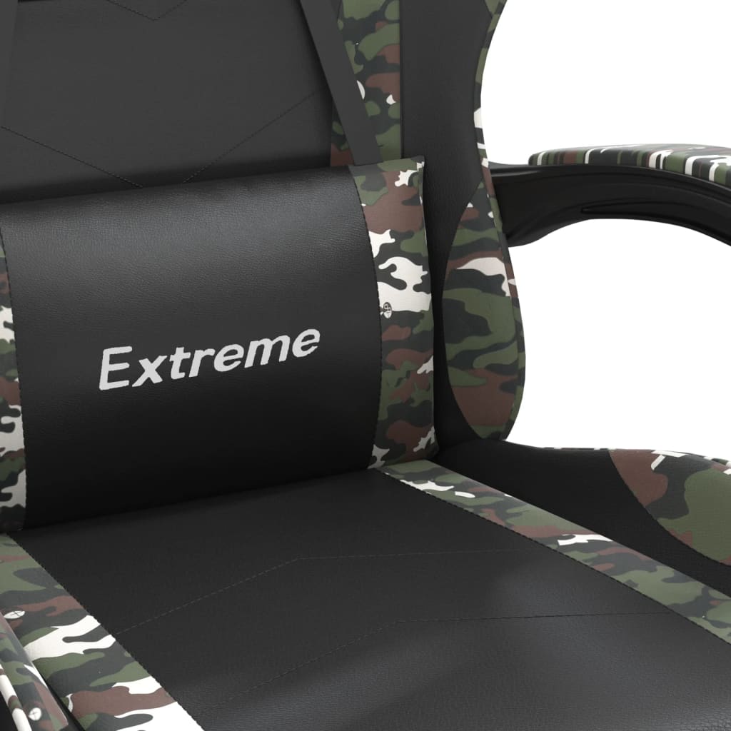 Gaming Chair Black and Camouflage Faux Leather\