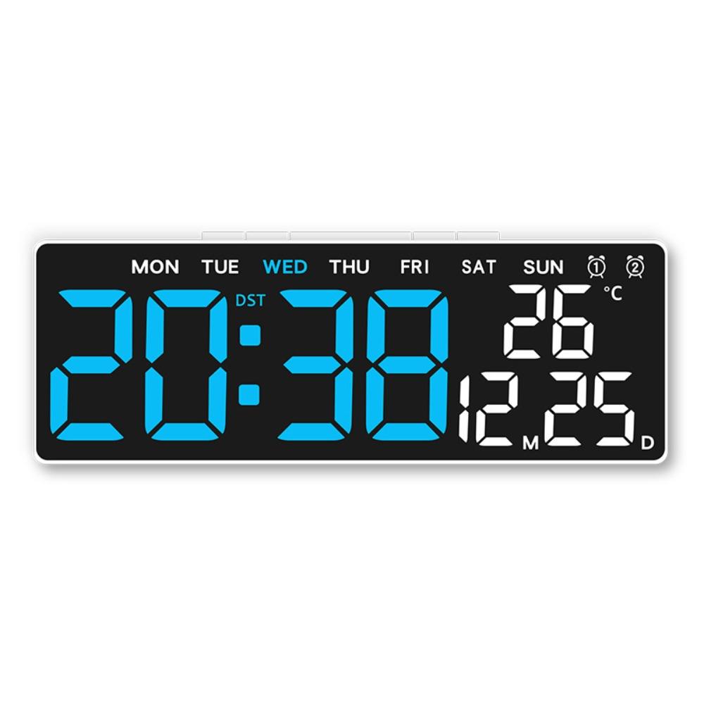 2 Alarms Large Digital Clock 12/24H Format Dual Control Table Clock Alarm Clock  for Living Room