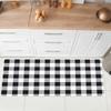 Black and White Plaid Kitchen Floor Mat Decor Carpet for Living Room Bedroom Hallway Balcony Rugs Bath Entrance Doormat Decor