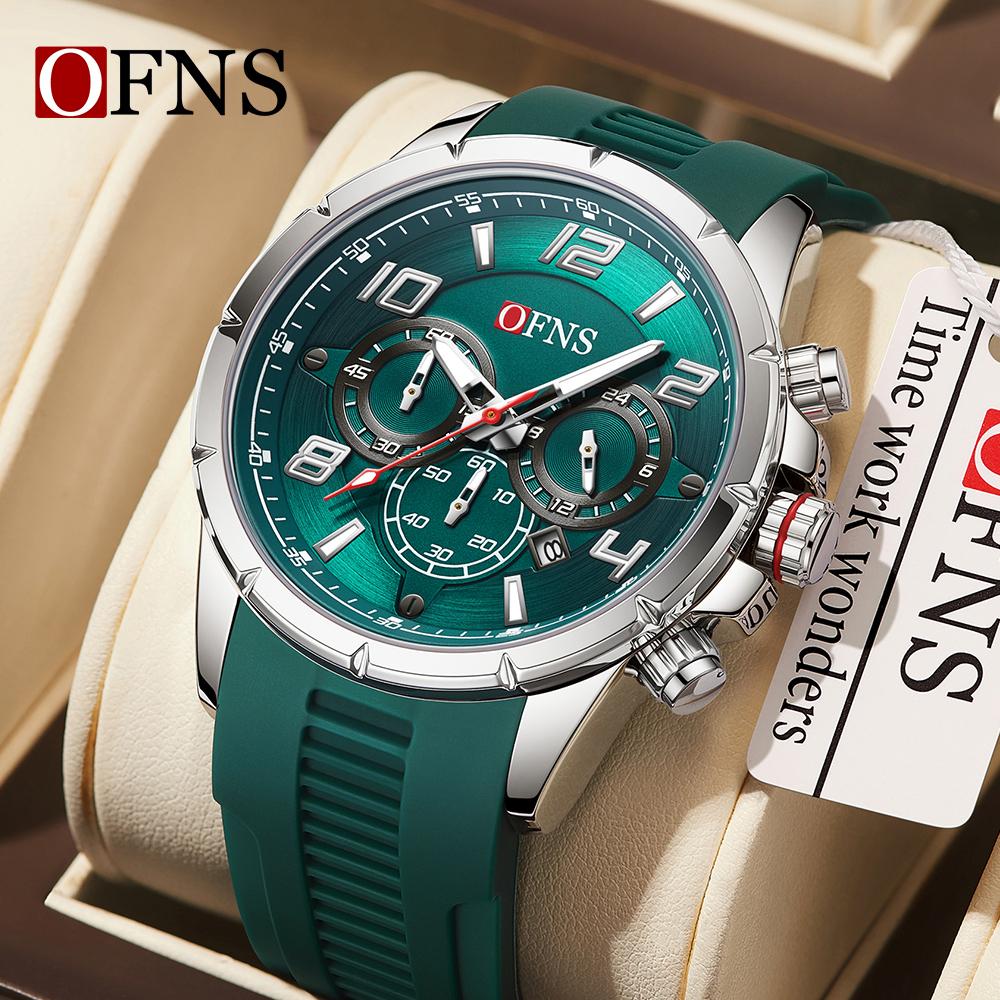 Fashion Three Eye Six Needle Men's Quartz Watch Multi Functional Waterproof Night Light Calendar Male Wristwatches