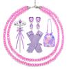 Disney Girls Cosplay Purple Witch Princess Glinda Cute Dress Accessories Birthday Party Performance Set