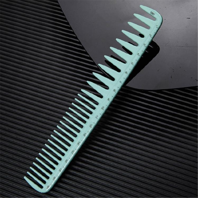 Green Hair Comb for Women Japanese Style Combs with Measurement Scale Wide Teeth